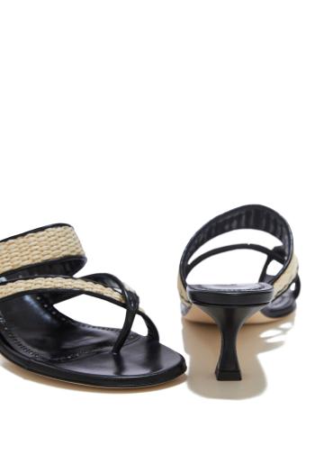 Susa 50 raffia and leather sandals 