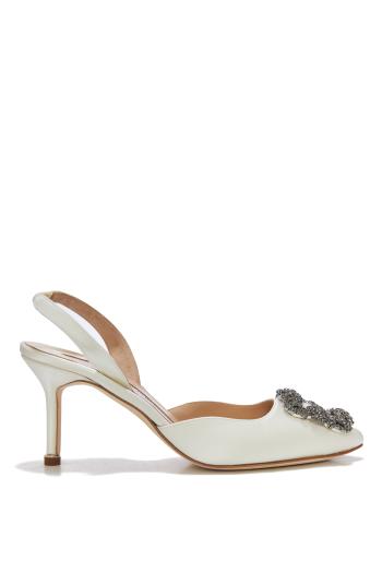 Hangisli 70 embellished satin slingback pumps