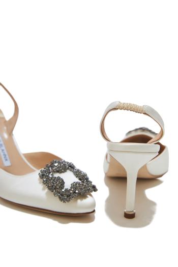 Hangisli 70 embellished satin slingback pumps