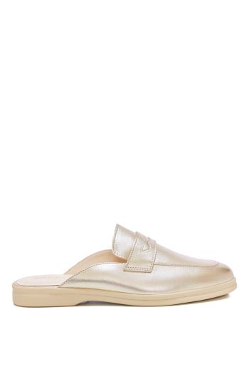 Riviera goma metallic leather mules 