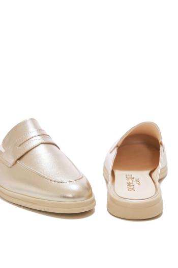 Riviera goma metallic leather mules 