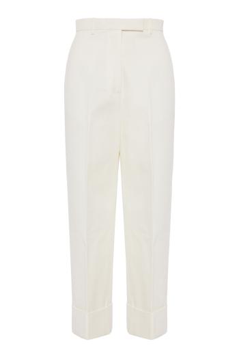 Cotton canvas high waisted trouser
