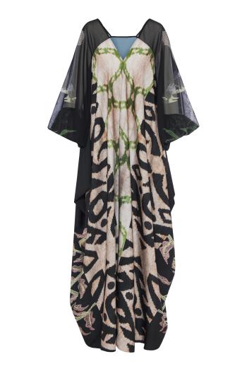 48 Whispers of the Earth silk-blend kaftan