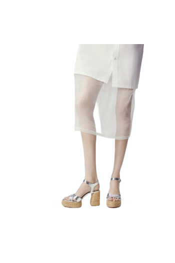 Calaka 85 leather and raffia sandals