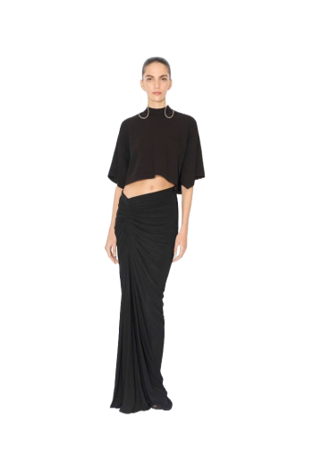 Ruched stretch-jersey maxi skirt 