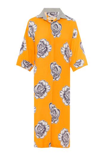 Maneno printed twill midi dress 