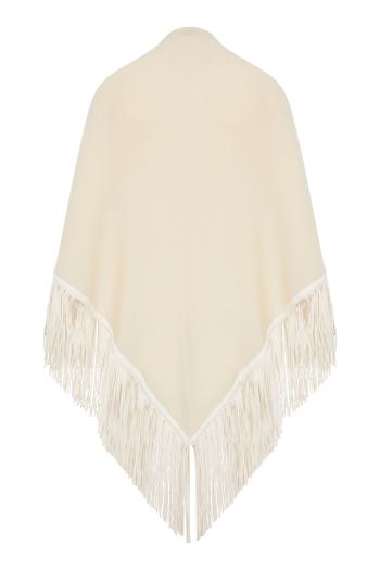 Compte suede-fringed cashmere shawl