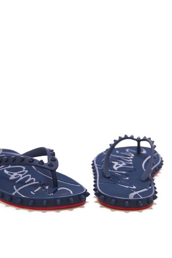 Super Loubi embellished PVC flip flops