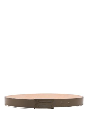Tonal Frame Belt In Dark Khaki Smooth Leather