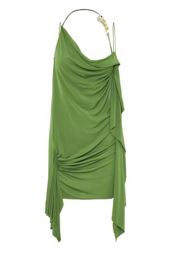 Encased Nature draped jersey mini dress 