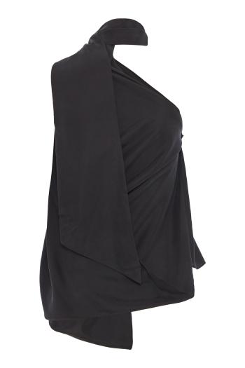 Encased Nature draped silk top 