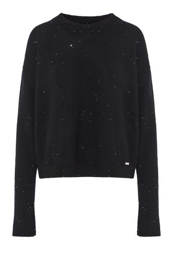 Sequined wool and silk sweater