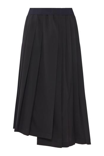 Joan pleated wool-blend midi skirt 