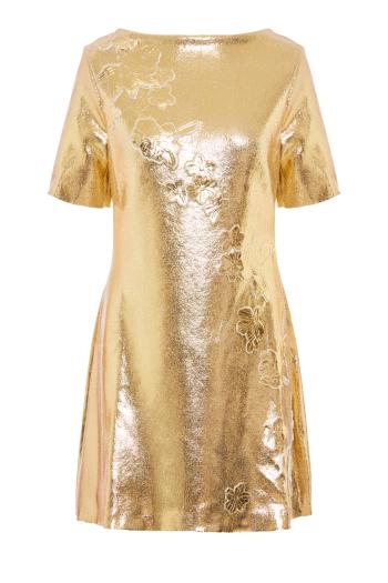 Gold Foil Cherry blossom mini dress 