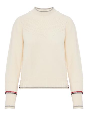 Pointelle-knit wool sweater 