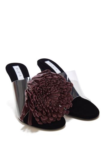 Asymetric heel sandals in lambskin 90 mules 