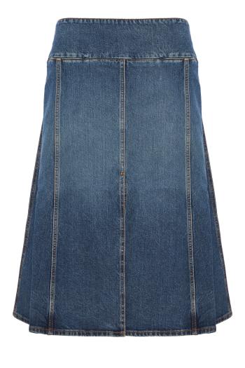 Slit denim midi skirt 