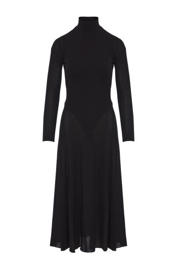 Plum fluid jersey midi dress 