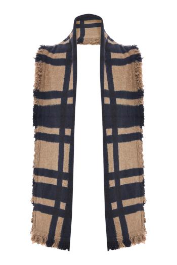 Checked cashmere muffler 