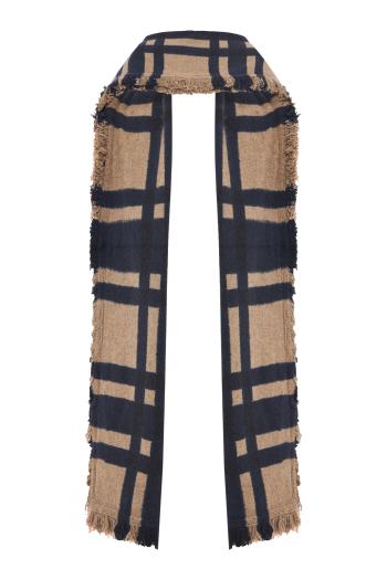 Checked cashmere muffler 