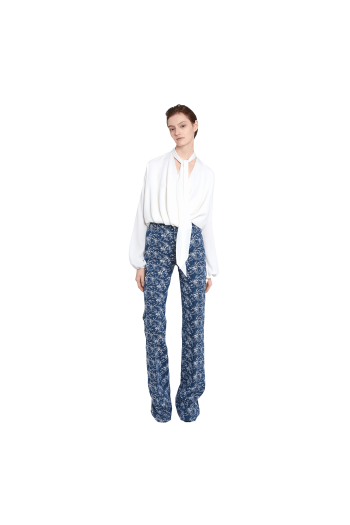 Embroidered denim pants 