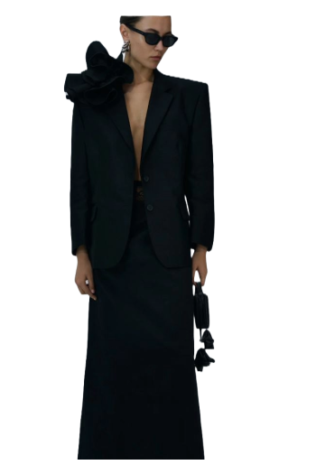 Appliquéd cotton blazer 
