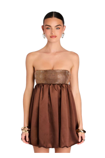 Delfina embellished satin mini dress 