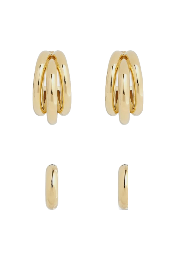 Gold-tone earrings and ear cuffs