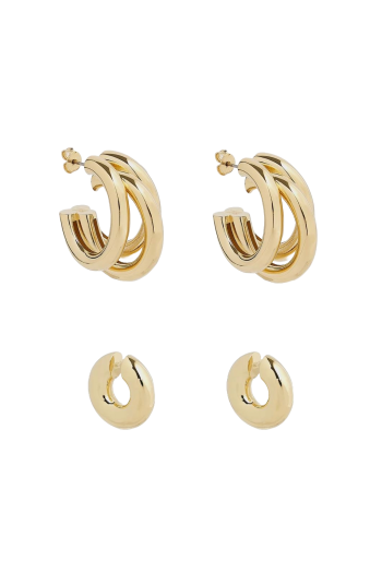 Gold-tone earrings and ear cuffs