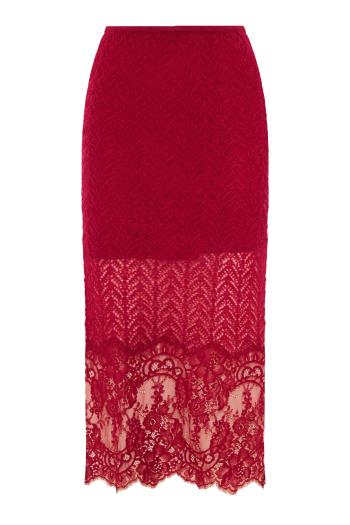 Knitted lace midi skirt