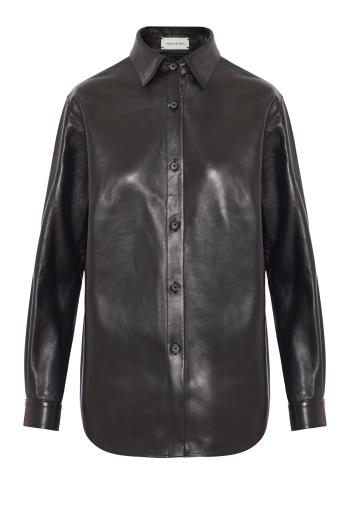 Leather button down shirt 