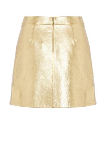 Metallic leather mini skirt