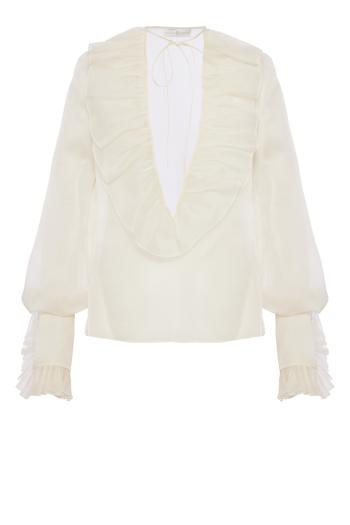 Ruffled silk-organza blouse