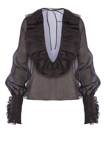 Ruffled silk-organza blouse 
