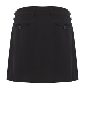 Pleated flannel mini skirt