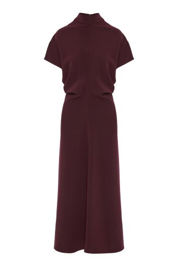 Ruched crepe midi dress 