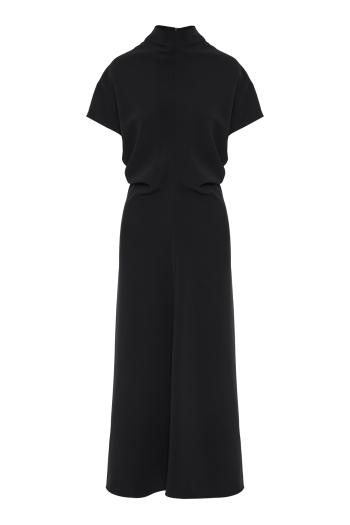 Ruched crepe midi dress 