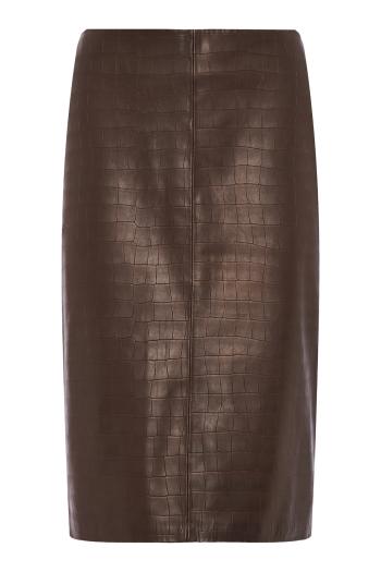 Tubino croc-leather midi skirt