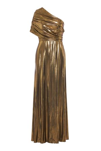 Draped lurex maxi dress 