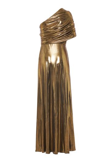 Draped lurex maxi dress 