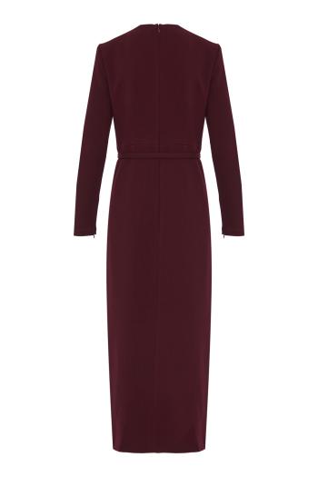 Ruched wool midi dress 