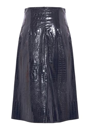 Dingo croc-leather midi skirt