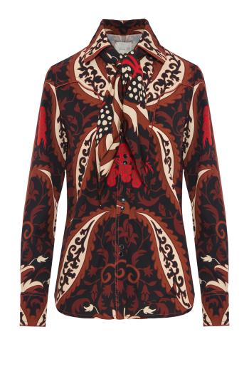 Hacia Puerto printed jersey blouse 