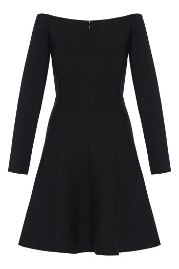 Appliquéd crepe mini dress