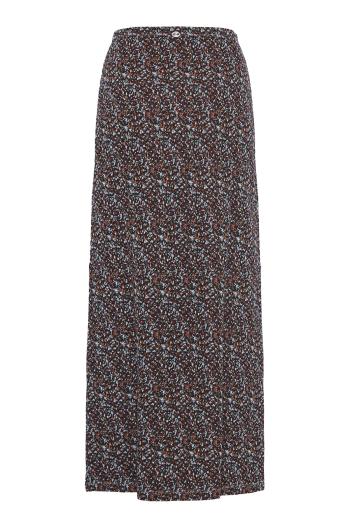 Printed crepe midi skirt 