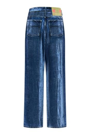 Velvet jean-printed pants 