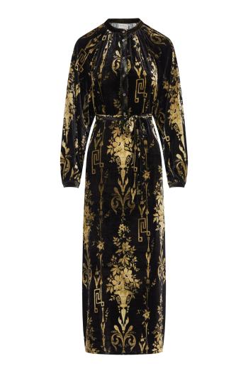 Kanada mbroidered velvet midi dress 