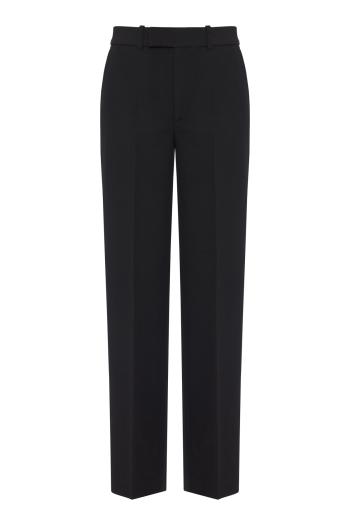 Straight leg wool-blend pants 