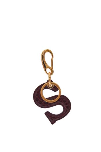 Bag Charm Letter S Bordeaux Croco