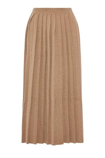 Minda pleated cashmere and cotton midi skirt 
